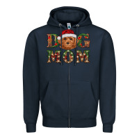 Navy christmas  toy poodle dog mom Zipper Hoodie - RanaPortraitStore