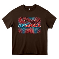 Chocolate Brown America america america america 4th of july Heavy Core Tee - FaDigitalArtStudio