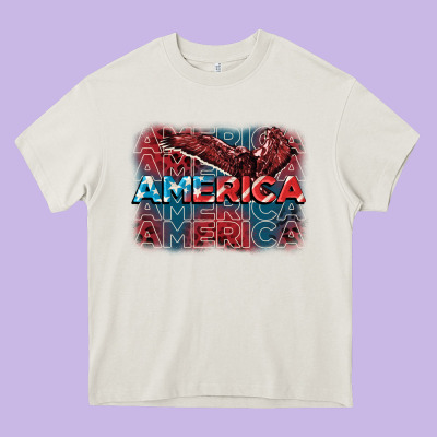 America America America America 4th Of July Heavy Core Tee Designed By Fadigitalartstudio