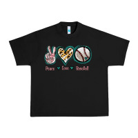 Black Peace Love Baseball Urban Heavy Tee - Jasminsmagicworld
