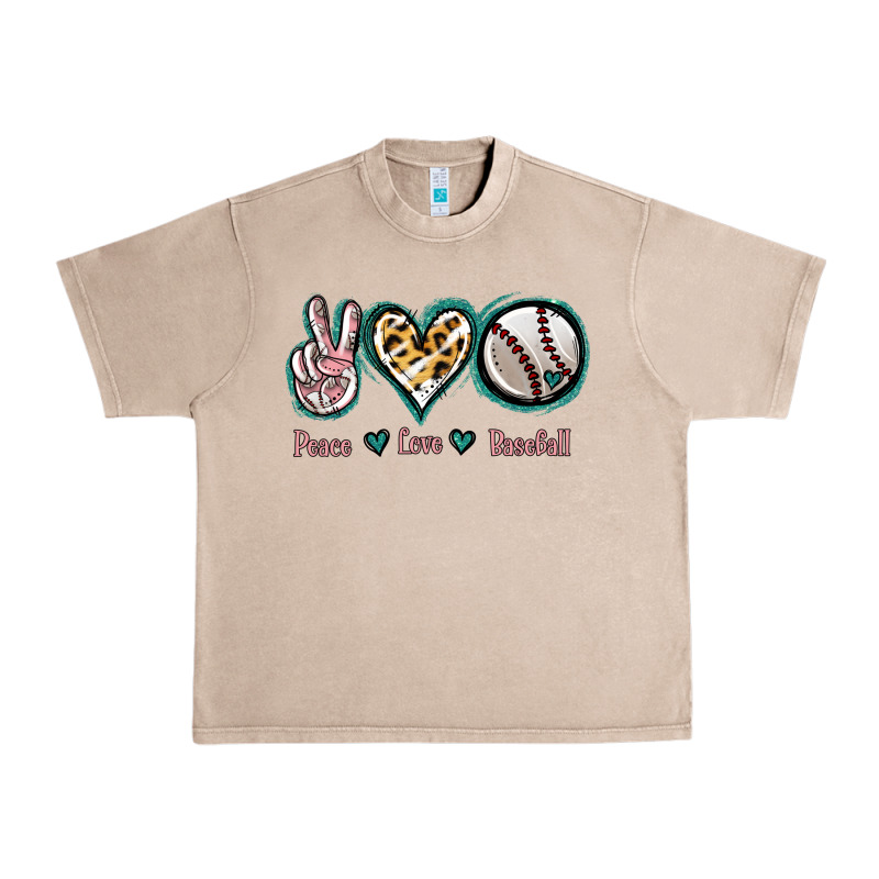 Peace Love Baseball Urban Heavy Tee by Jasminsmagicworld | Teevron