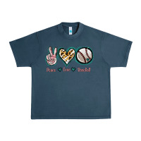 Midnight Navy Peace Love Baseball Urban Heavy Tee - Jasminsmagicworld