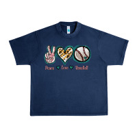 Navy Peace Love Baseball Urban Heavy Tee - Jasminsmagicworld