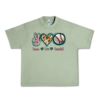 Oil Green Peace Love Baseball Urban Heavy Tee - Jasminsmagicworld