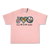 Salmon Peace Love Baseball Urban Heavy Tee - Jasminsmagicworld