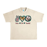 Sandshell Peace Love Baseball Urban Heavy Tee - Jasminsmagicworld