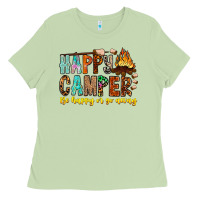 Matcha Happy Camper Be Happy Or Go Away Ladies Tee - CowhideDigitalArt