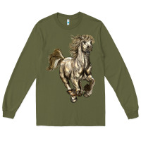 Army Green percheron horse Long Sleeve Tee - LillyAllenDesigns