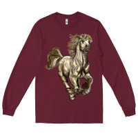 Burgundy percheron horse Long Sleeve Tee - LillyAllenDesigns