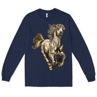 Navy percheron horse Long Sleeve Tee - LillyAllenDesigns