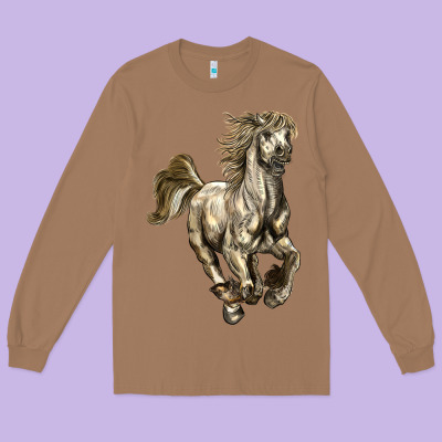 Percheron Horse Long Sleeve Tee Designed By Lillyallendesigns