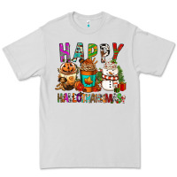 Dove Grey Happy hallothankmas coffee cups Premium Tee - FaDigitalArtStudio
