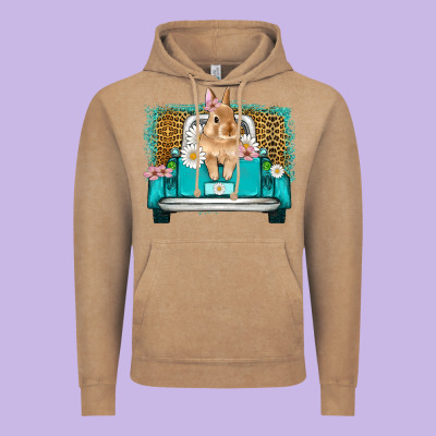Easter Bunny Truck Vintage Hoodie Designed By Artiststas