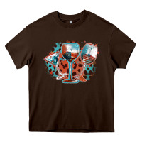 Chocolate Brown American wines Heavy Core Tee - FaDigitalArtStudio