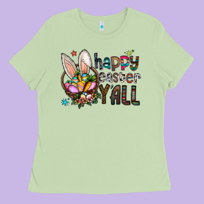 Happy Easter Y All Ladies Tee Designed By Cowhidedigitalart