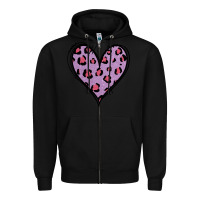 Black Glitter Purple Leopard Heart Zipper Hoodie - Jasminsmagicworld