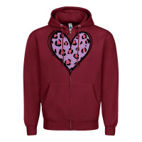Burgundy Glitter Purple Leopard Heart Zipper Hoodie - Jasminsmagicworld