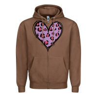 Chestnut Glitter Purple Leopard Heart Zipper Hoodie - Jasminsmagicworld