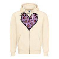 Sandshell Glitter Purple Leopard Heart Zipper Hoodie - Jasminsmagicworld