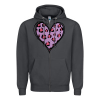 Smoke Glitter Purple Leopard Heart Zipper Hoodie - Jasminsmagicworld