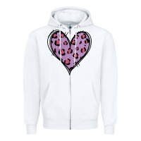 White Glitter Purple Leopard Heart Zipper Hoodie - Jasminsmagicworld