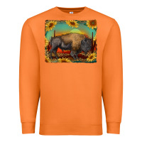 Carrot western bison with sunset background Premium Sweatshirt - RanaPortraitStore