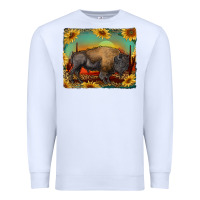 White western bison with sunset background Premium Sweatshirt - RanaPortraitStore