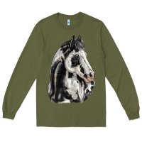 Army Green paint horse Long Sleeve Tee - LillyAllenDesigns