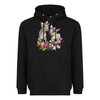 Black floral baby goats Heavyweight Hoodie - RanaPortraitStore