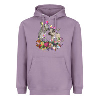 Lavender floral baby goats Heavyweight Hoodie - RanaPortraitStore