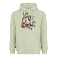Matcha floral baby goats Heavyweight Hoodie - RanaPortraitStore