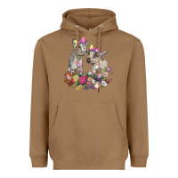 Toasted Coconut floral baby goats Heavyweight Hoodie - RanaPortraitStore