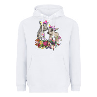 White floral baby goats Heavyweight Hoodie - RanaPortraitStore