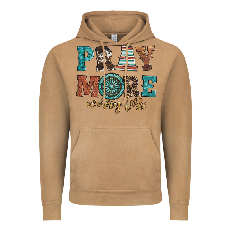 Pray More Worry Less Vintage Hoodie by Artiststas | Teevron