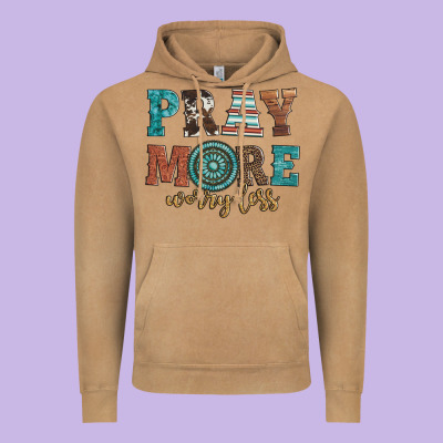Pray More Worry Less Vintage Hoodie Designed By Artiststas