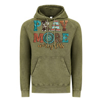 Vintage Olive pray more worry less Vintage Hoodie - Artiststas