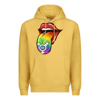 Antique Gold Pride LGBT Sign Tongue Premium Hoodie - Jasminsmagicworld