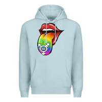 Blue Mist Pride LGBT Sign Tongue Premium Hoodie - Jasminsmagicworld
