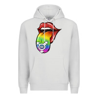 Dove Grey Pride LGBT Sign Tongue Premium Hoodie - Jasminsmagicworld