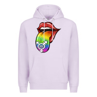 Lilac Pride LGBT Sign Tongue Premium Hoodie - Jasminsmagicworld