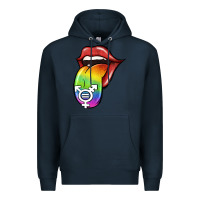 Navy Pride LGBT Sign Tongue Premium Hoodie - Jasminsmagicworld