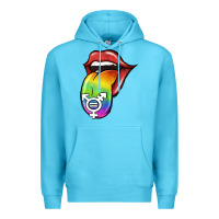 Ocean Blue Pride LGBT Sign Tongue Premium Hoodie - Jasminsmagicworld