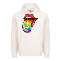 Pale Pink Pride LGBT Sign Tongue Premium Hoodie - Jasminsmagicworld