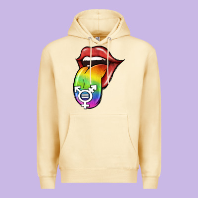 Pride Lgbt Sign Tongue Premium Hoodie Designed By Jasminsmagicworld
