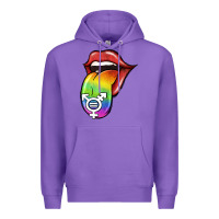 Purple Pride LGBT Sign Tongue Premium Hoodie - Jasminsmagicworld