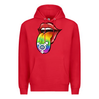 Red Pride LGBT Sign Tongue Premium Hoodie - Jasminsmagicworld
