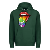 Sports Green Pride LGBT Sign Tongue Premium Hoodie - Jasminsmagicworld