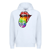 White Pride LGBT Sign Tongue Premium Hoodie - Jasminsmagicworld