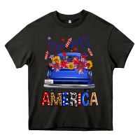 Asphalt Western Fourth Of July America Truck Heavy Core Tee - FaDigitalArtStudio