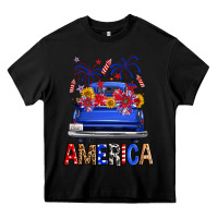 Black Western Fourth Of July America Truck Heavy Core Tee - FaDigitalArtStudio